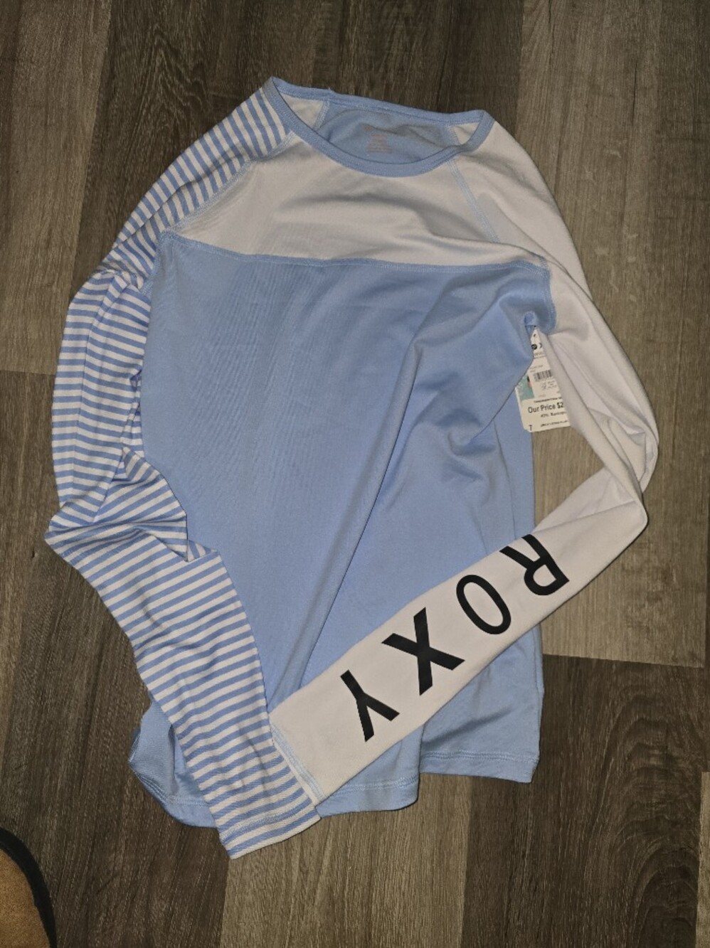 Roxy Girls' Light Blue Swim Bottoms with White Accent